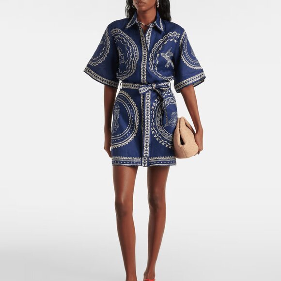 Alémais Oceane linen minidress